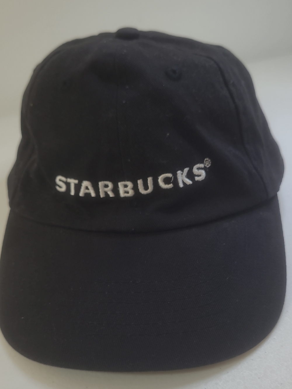 Unisex Starbucks Black Strapback Cap with White Embroidered Logo
